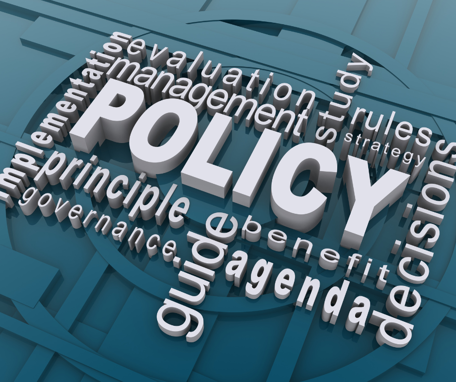 A policy numbering system with regularly reviewing policies and communicating changes