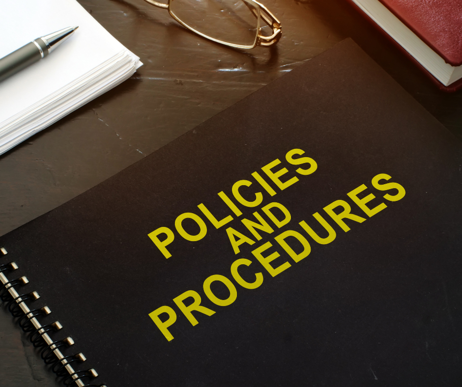 An image of the organizational manuals used for creating and implementing policies and procedures within the company.