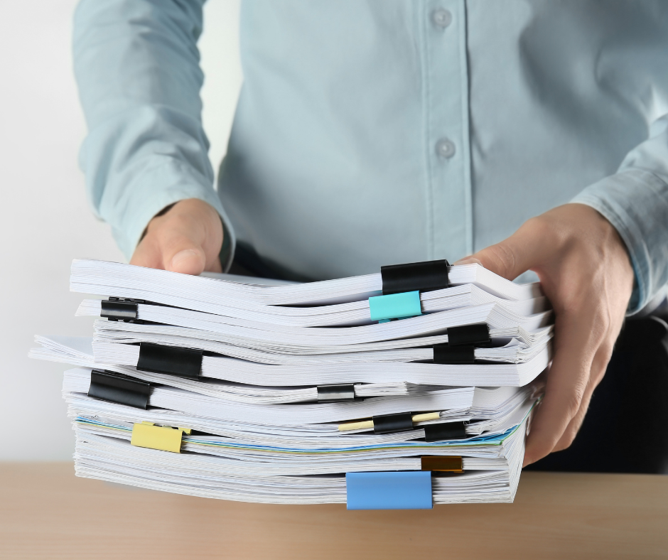 An image showing a stack of papers with the title Contract Documents