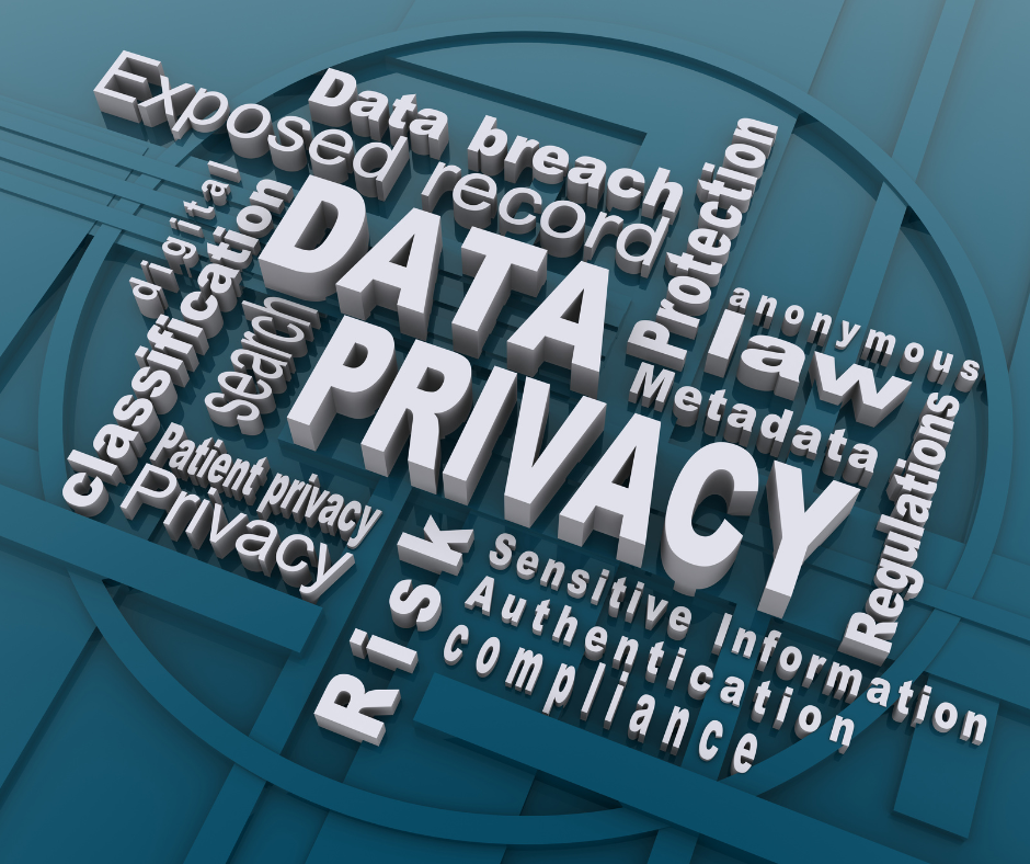 Illustration of a secure data management system to manage employee data and privacy, in compliance with data protection laws and best practices
