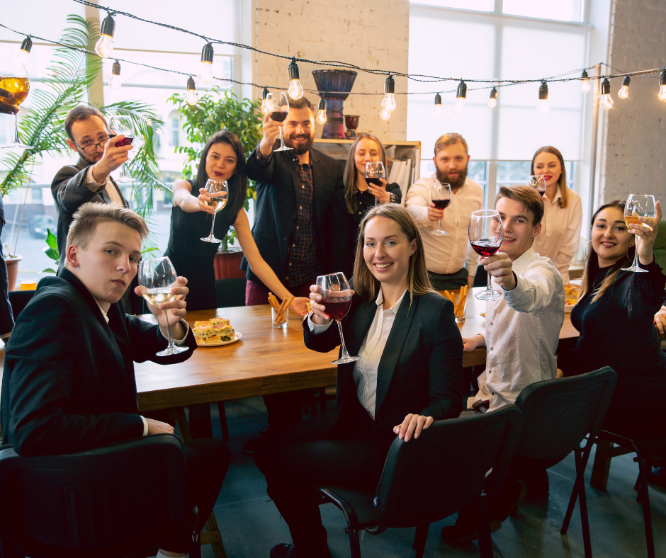 Employees enjoying a company social event