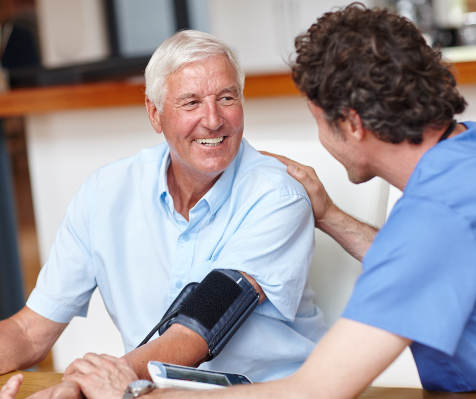 Photo of a healthcare professional providing support to a patient
